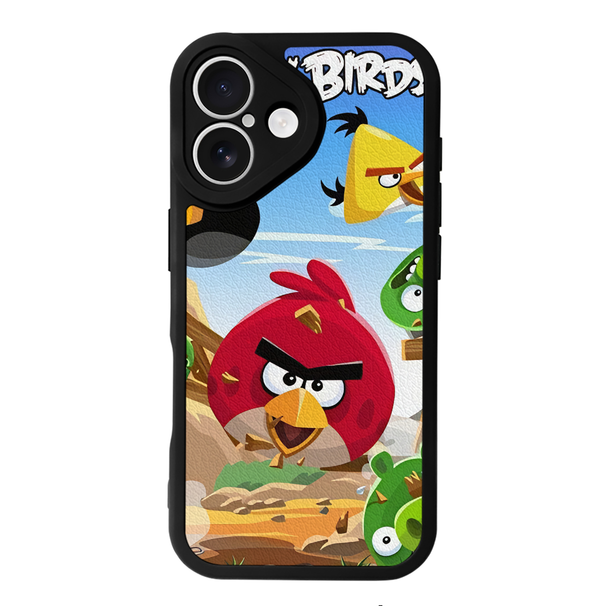 （画像用） Angry Birds アングリーバード 【iPhone 16シリーズ対応】シリコンスマホケース（レザー調） 材質：シリコン